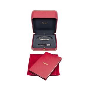 Cartier White Gold Small 10 Diamonds Love Bracelet Full Set 750